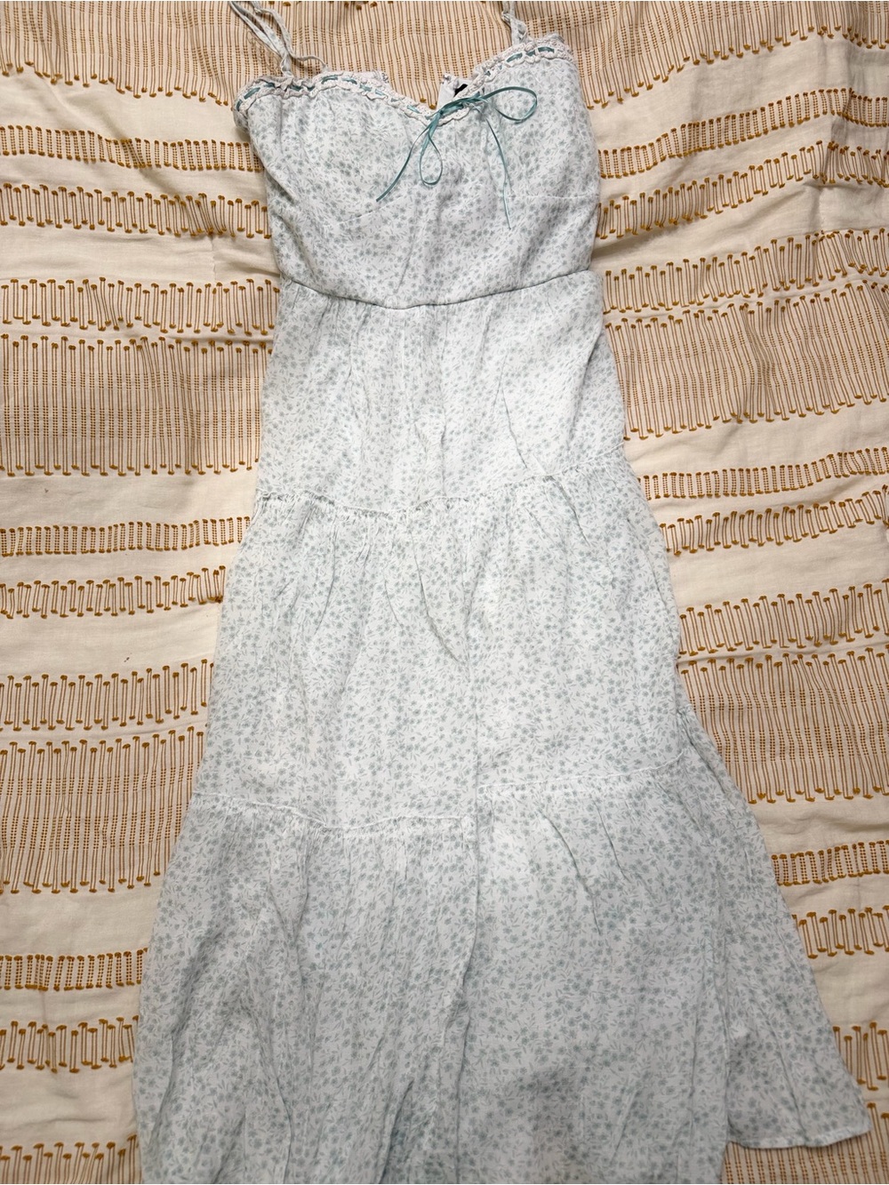 Trixxi Pale Blue Floral Tiered Maxi Dress